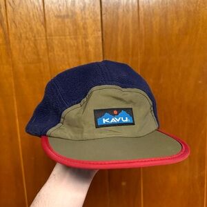 Men’s Kavu Klamath Fircrest Fleece Nylon Navy Blue Olive Green 5 Panel Hat